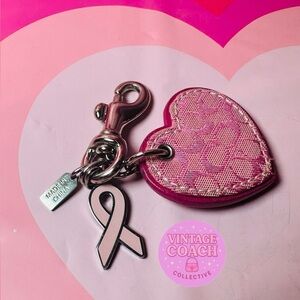Breast Cancer Heart Charm